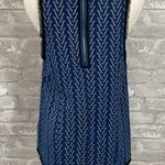 Anthropologie Postmark Navy and White Chevron Textured Swing Tank Top Photo 4