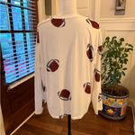SheIn  NWOT Oversized White Long Sleeve Top with Football Print Photo 1