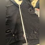 American Bazi  Black Distressed Fringe Jeans Photo 4