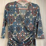 Honey and Lace Blue and Brown Patterned Maxi Dress Size XL Photo 2