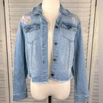 Mossimo Supply Co MOSSIMO Jean Jacket Distressed Embroidered-Medium Photo 0