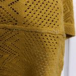 American Eagle  Womens Crochet Shirt Button Down Short Sleeve Mustard Size Medium Photo 5