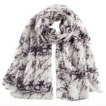 Marble Print Scarf Wrap Scarves Sheer Thin New Black White Photo 0
