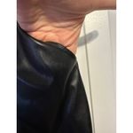 Black Faux Leather Cargo‎ Jogger Pants With Side Pockets & Elastic Waist 4 Photo 5