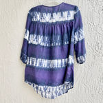 Calypso St. Barth Tie-Dye Silk Crochet-Bib Tunic Blouse Top Purple Women's M Photo 7