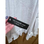 Women's 2X Zac & Rachel Blouse White Boho Frills Beachy Gauzy Flowy Cottage NWT Photo 5