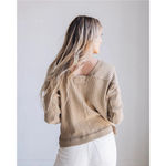 Free People Sweater Womens Small Magic Thermal Tee We The Free V Back Scoop Photo 1