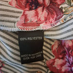 BCX  Womens Long Ruffle‎ Sleeve Crew neck Blouse Grey Floral Sz S 100% Polyester Photo 3