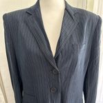 Lauren Ralph Lauren silk dark blue pinstriped suit jacket size 8 Photo 3
