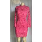 H&M Women's Pink Floral Lace Cutout Short Dress - Long Sleeve Coquette Size 6 Photo 1