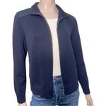 Ralph Lauren Lauren  Vintage Size L Navy Blue Cotton Knit Sweater Zip Up Cardigan Photo 0