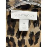 Charter Club Brown/Black Cheetah Button Up Chiffon Long Sleeve Blouse Size M Photo 2