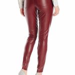 Hue Burgundy Leatherette Faux Leather Leggings Photo 1