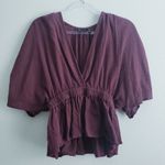 ASOS Textured Plunge Short Sleeve Blouse Photo 1