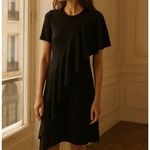 Opening Ceremony Black Flounce Dress Medium Minimalist Ruffle Office Dress Photo 1