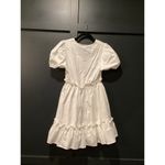Urban Revivo white ruffle mini dress v neck peplum puff shortsleeve M 6 Photo 2