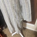 APC Rue Madame Paris Dress Shift 100% Linen sz L pockets striped lagenlook Tan Size L Photo 3