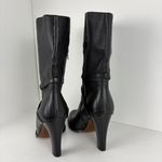 Nine West Lawson black belted heeled leather boots *defect* Photo 5