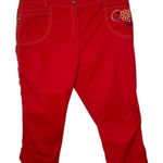 Pierre Balmain Golf Womens Red Capris Floral Embroidery Size 84 cm / 33" Photo 0