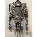 Anthropologie Mauve  Wrap Belted Longline Sweater Topper Size Small Diamond‎ Photo 1