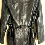 Vtg winlit ladies Y2K black leather jacket cinch waist size small retro Photo 8