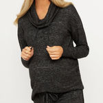 Motherhood Maternity  Hacci black marled cowl neck sweater tunic Photo 0