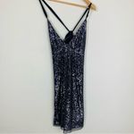 Intimately Free People sequined “gold rush” tie back silver mini dress. Small Photo 3