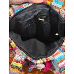 RARE Boho Colorful Woven Shoulder Bag Purse Multi Color Fringe Tote Handmade Rug Red Photo 6