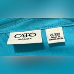 Cato  Turquoise Button-Down Shirt Photo 2