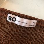 SO  Clothing Womens Cami Top Tie Back Satin Cropped Brown XL Photo 2