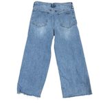 OAT New York High Rise Wide Leg Cropped Jeans Frayed Hem Size 29 Photo 3