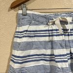 J.Crew  Boardwalk Linen Skirt Blue White Striped Nautical Pockets Mini Photo 2
