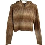 Aerie Offline By  Size XS Ribbed Cropped Sweater Hoodie Brown Ombré Long Sleeve Photo 0