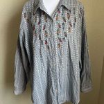 American Vintage VINTAGE max & maggie textured floral Embroidered long sleeve button down shirt Photo 0