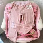 H&M y2k pink fleece embroidered sweatpants / joggers Photo 0