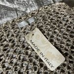 AquaVita Made In Italy Open Knit Cardigan Sweater One Size Beige & Brown Cotton Gold Photo 3