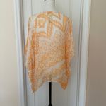 Chico's New Chico’s Orange Floral Wrap Beach Coverup Kimono, Sz S/M Photo 4