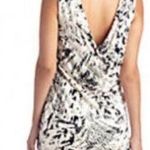 Robert Rodriguez Lydia Draped Dress Black White Print Stretch Size Large Women's Photo 1