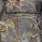 Field Manor Vintage Y2K Gold Brocade Floral Regency Ornate Long Jacket womens L Size L Photo 5