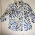 Coldwater Creek Floral Print No Iron Button Down Shirt Sz 1X Lightweight Cotton Photo 7