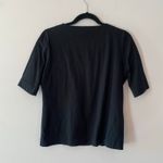 Akris Punto Black Square Neck Short Sleeve Tee Minimalist Basic Women's size 12 Photo 6