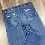 7 For All Mankind Women's Blue Bootcut Jeans Size 28X34 Long Distressed Western Photo 3