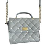 Betsey Johnson Betsy Johnson Pale Gray Blue Crossbody Quilted Hearts and animal print s… Photo 0