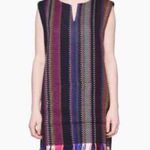 Levi's  Made & Crafted Cotton Blanket Poncho Dress Size Medium Striped Fringe Photo 0