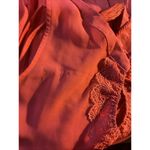 Motherhood Maternity Coral Chiffon Ruffle Lace Tassel Lined Medium Sleeveless Photo 7