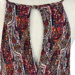 American Eagle  Large A-Line Mini Dress Paisley Halter Keyhole Lightweight Pocket Photo 5