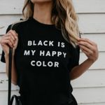VICI  Black is my Happy Color Graphic Tee Photo 7