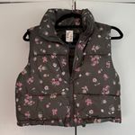 Aeropostale NWT Remixed Down Lightweight Floral Puffer Vest - Green, Size XS Photo 1