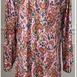 Vintage 70s Tribute Mod Floral Paisley Shirt Dress Long XL Pink Photo 0