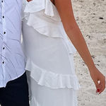 Maxi ruffle white dress Size M Photo 1